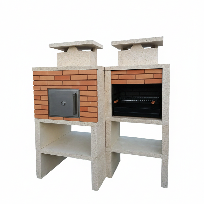 Nexa 612 – Barbecue e forno Ø75 cm – griglia da 60×40 cm (mattoni grigi opzionali)