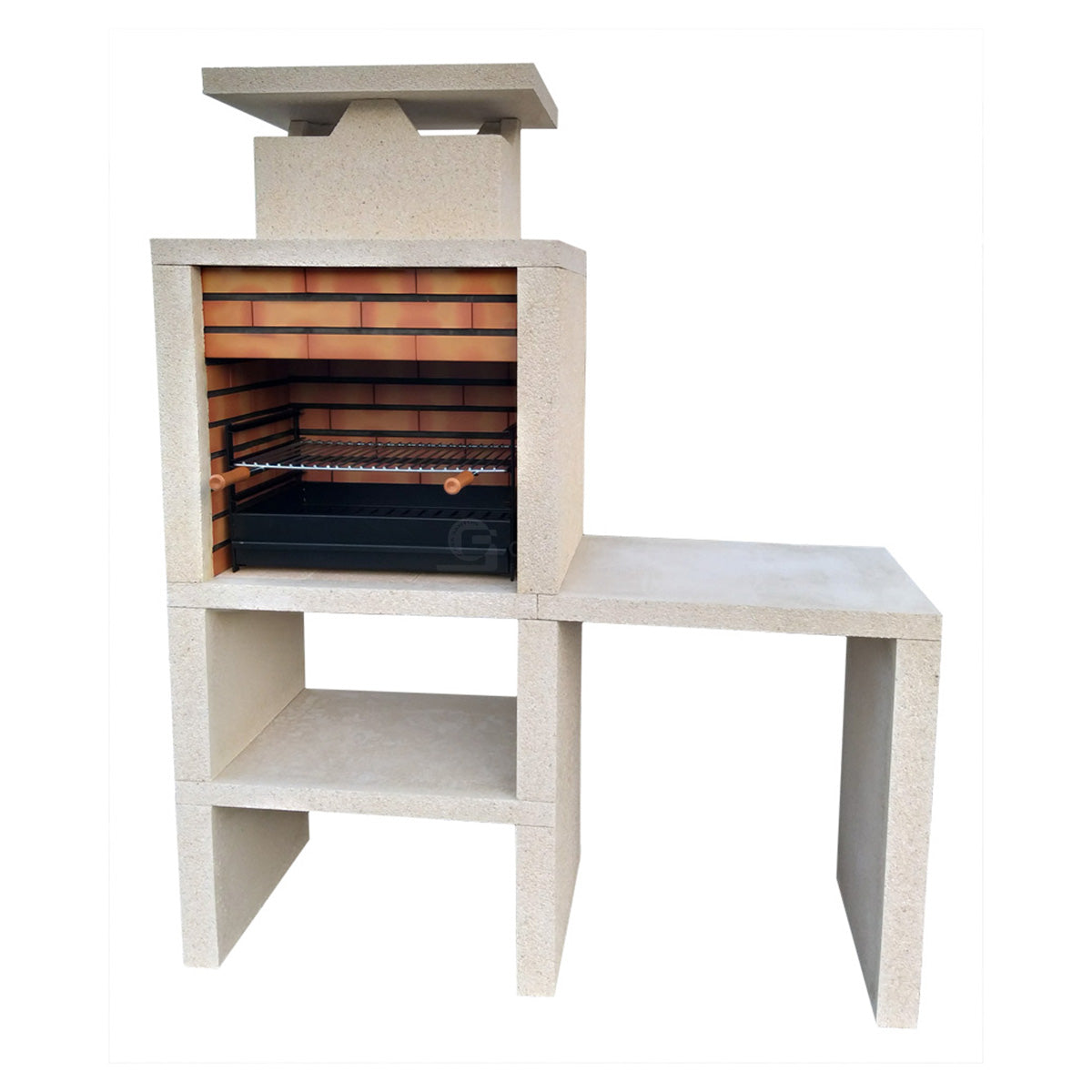 Nexa 607 – Barbecue moderno con piano di lavoro reversibile, griglia da 60×40 (mattoni grigi opzionali)