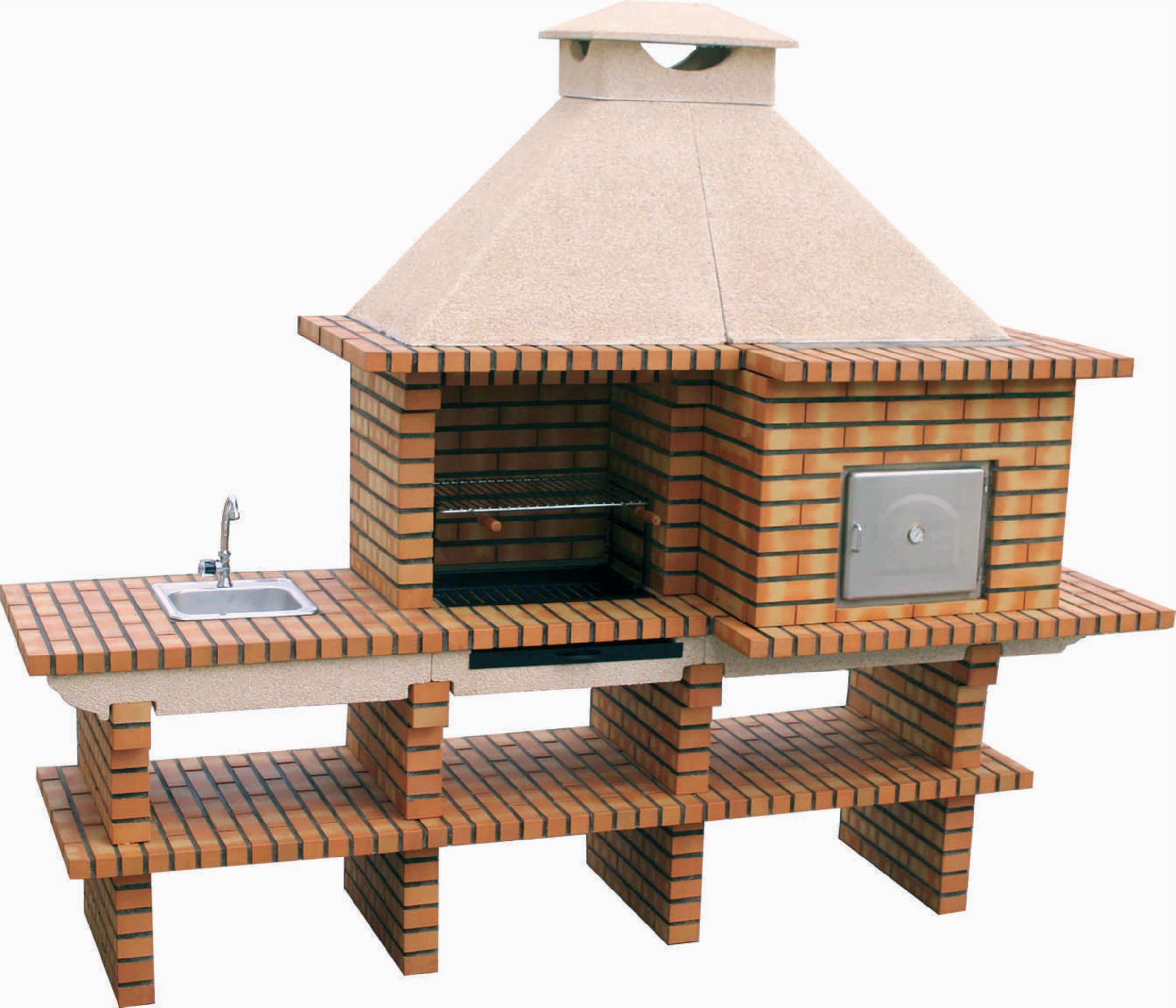TerraCotto 145 – Barbecue in mattoni con forno e lavello