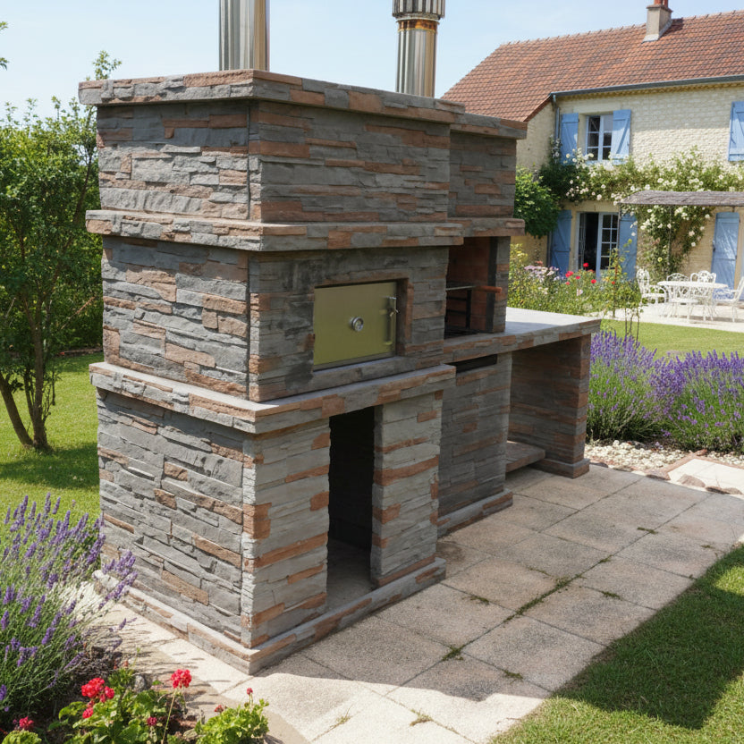 🔥 Rocca Forno 474 – Barbecue in Pietra con Forno e Lavello in Acciaio Inox