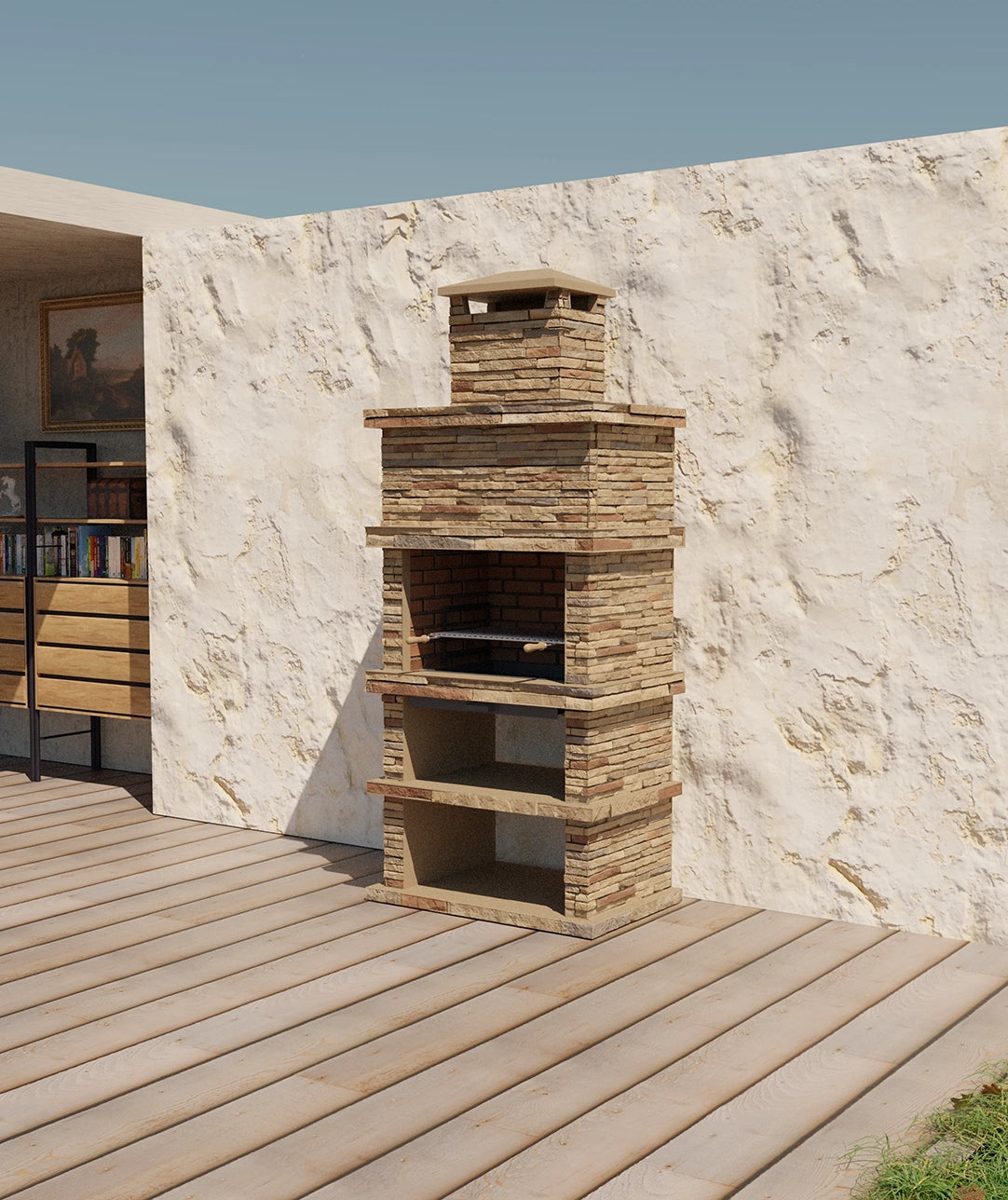 Barbecue in Pietra Ricostituita – Rocca 460 – Marrone o Grigio