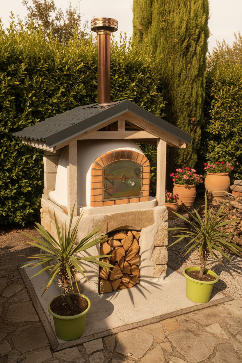 Forno a Legna CENTORO 90 cm – Forno per Pizza con Canna Fumaria Centrale