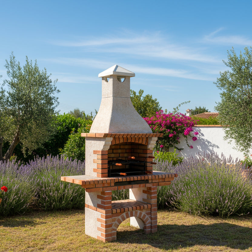Calabria 207 – Barbecue tradizionale in mattoni e pietra ricostituita – griglia da 60 cm