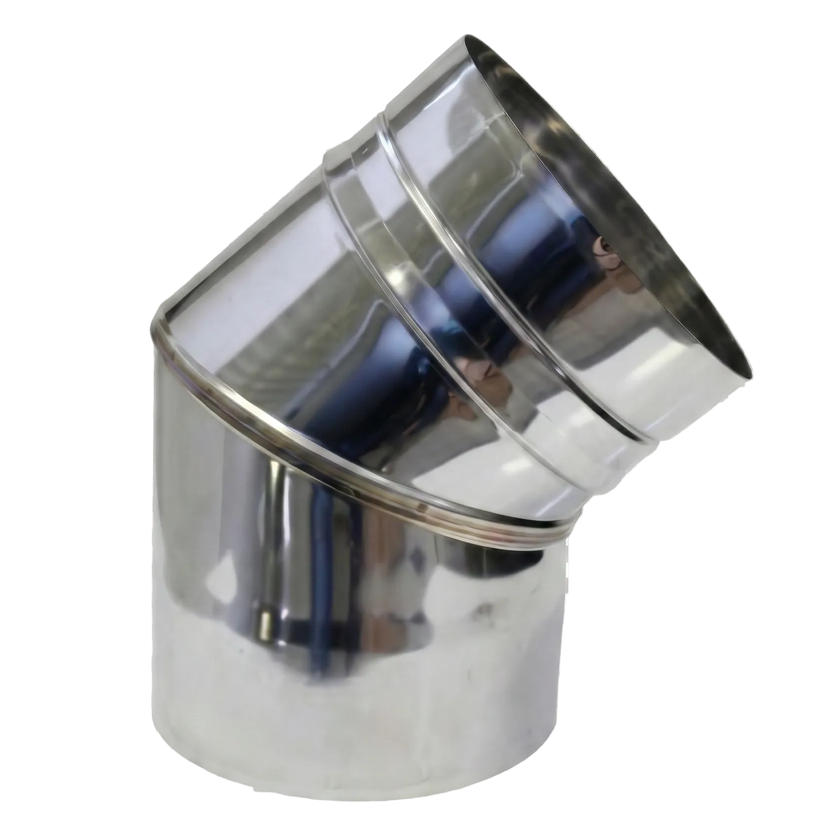 Gomito per canna fumaria a 45° in acciaio inox – Ø140 (standard) o Ø190 (isolato)
