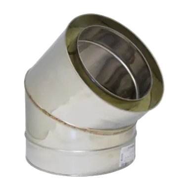 Gomito per canna fumaria a 45° in acciaio inox – Ø140 (standard) o Ø190 (isolato)
