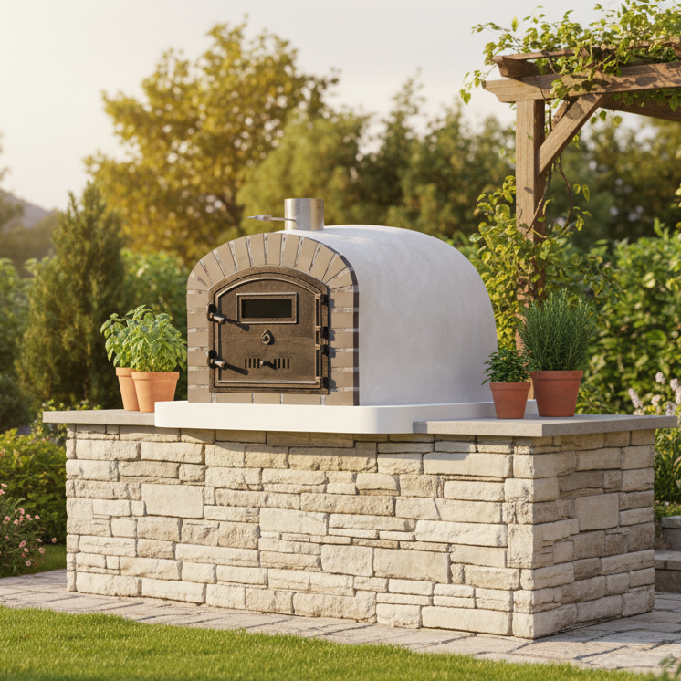 Forno a Legna BRACIARO 120 cm – Forno per Pizza e Arrosti in Mattoni Grigi