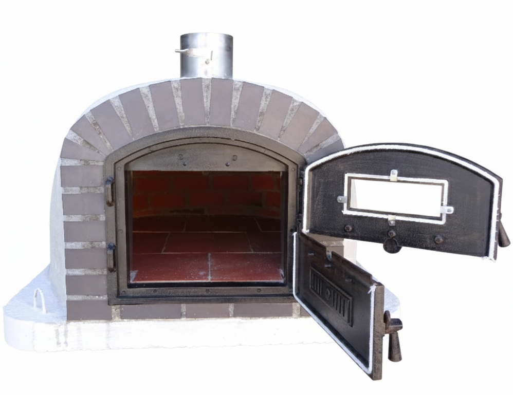 Forno a Legna BRACIARO 100 cm – Forno per Pizza e Arrosti in Mattoni Grigi