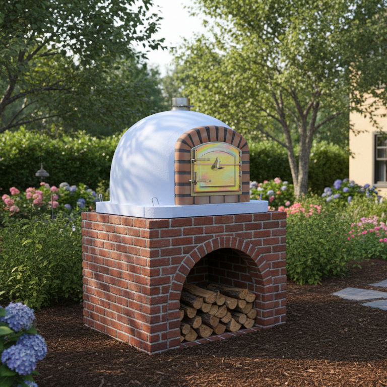 Forno a Legna CENTORO 110 cm – Forno per Pizza Tradizionale con Canna Fumaria Centrale