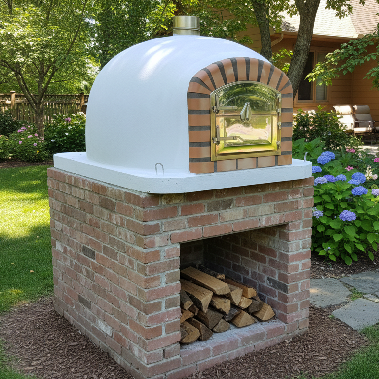 Forno a Legna CENTORO 90 cm – Forno per Pizza con Canna Fumaria Centrale