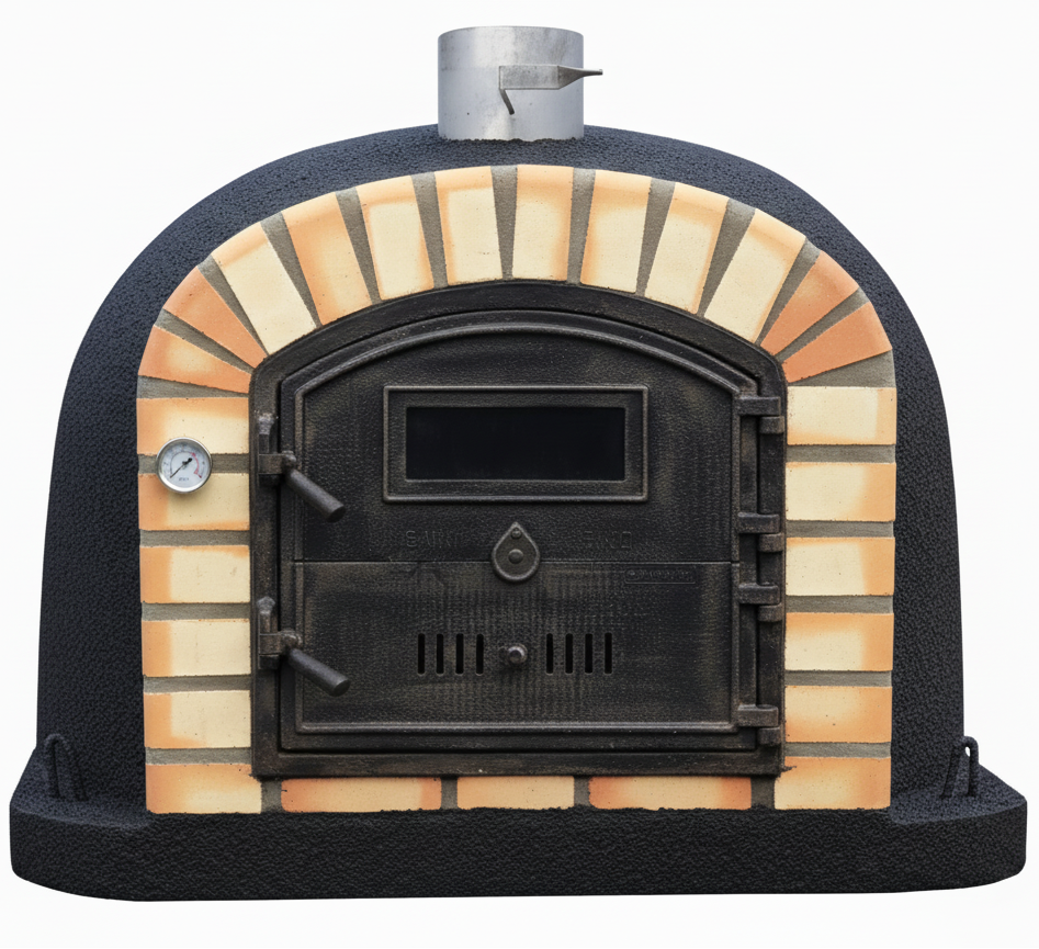 Forno a Legna CENTORO 110 cm – Forno per Pizza Tradizionale con Canna Fumaria Centrale