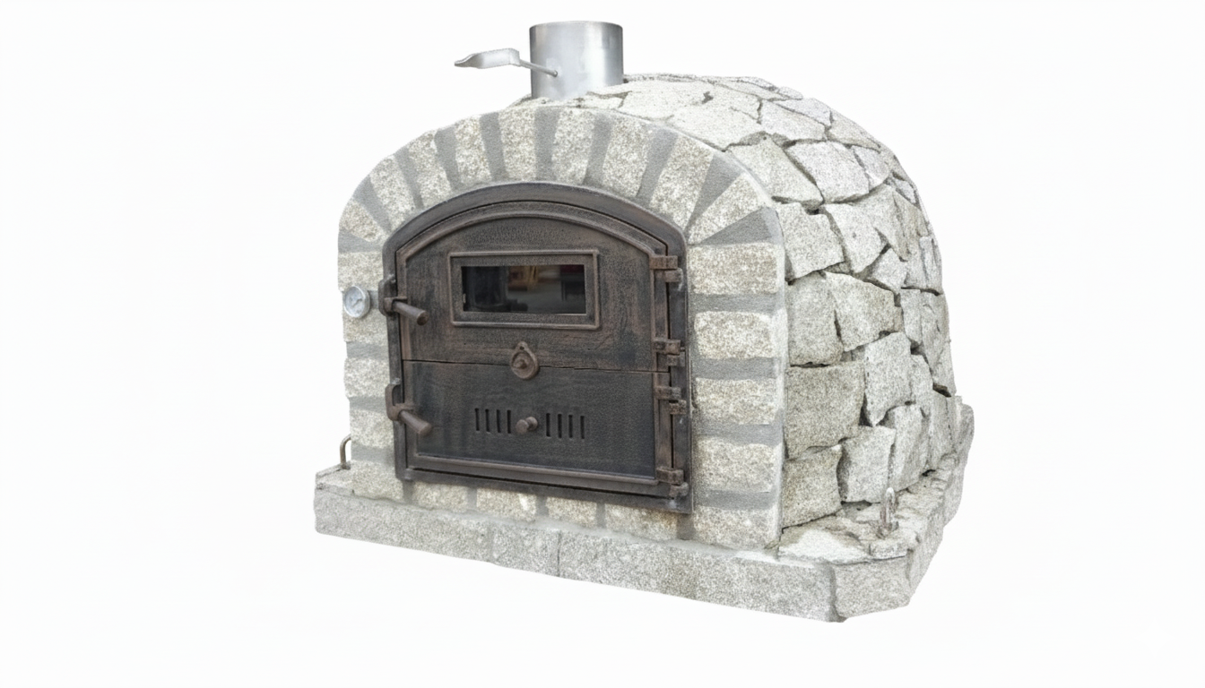 Forno a Legna NERO 100 cm – Finitura in Pietra di Granito Naturale