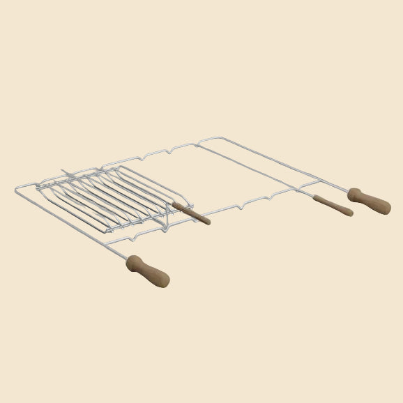 Griglia doppia per barbecue con manici in legno – Pesce e grigliate – Acciaio o inox (Brava/Rivieira/Rocca/Urban)