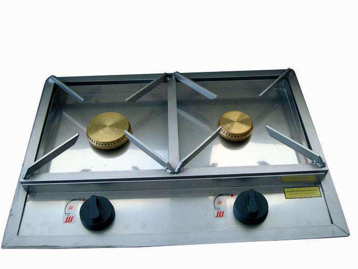 Piastra di cottura a gas da incasso in inox – Griglia rimovibile (da integrare nel barbecue)