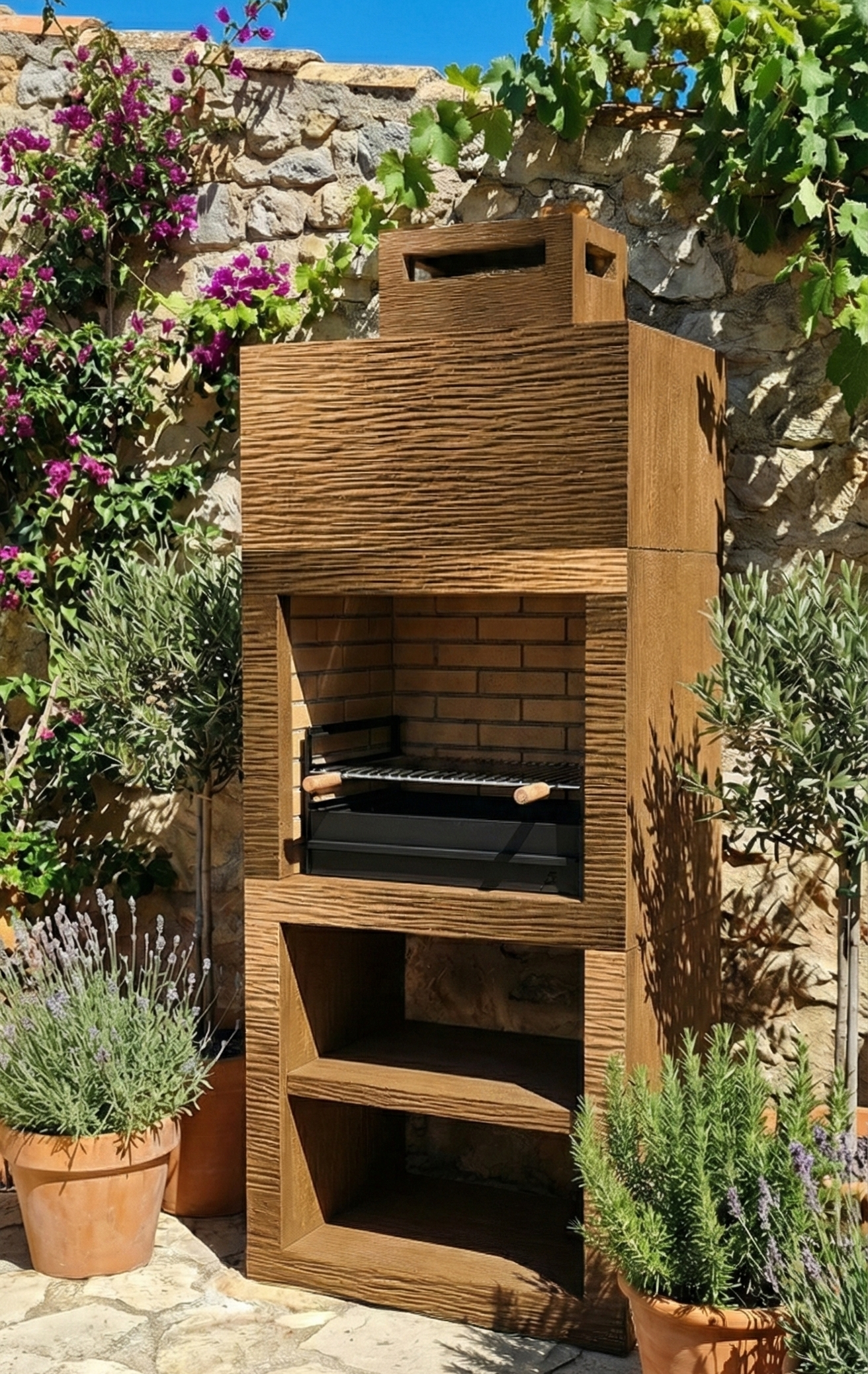 Linea 10 – Barbecue moderno di design (4 colori) con griglia in acciaio da 60 cm inclusa