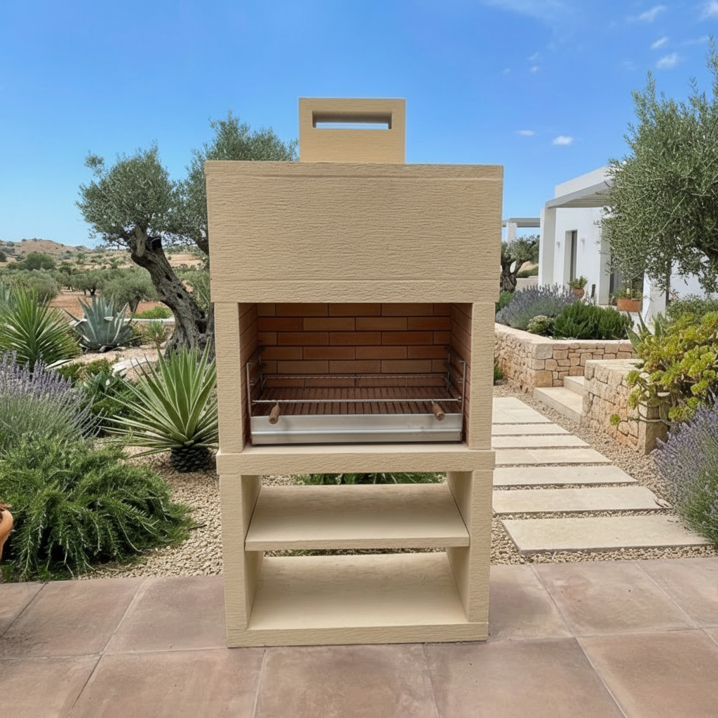 Linea 25 – Barbecue moderno di design (4 colori) con griglia in acciaio da 80 cm inclusa