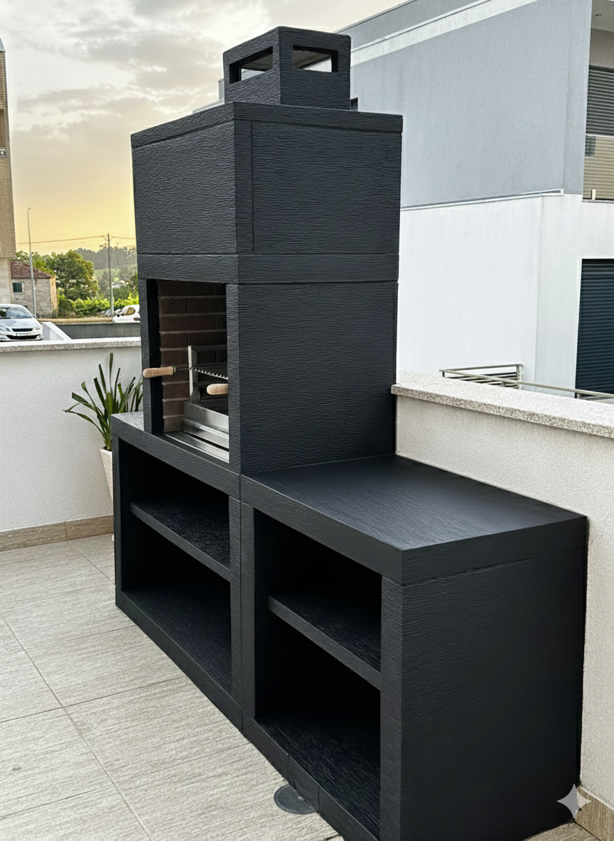 Linea 30 – Cucina da esterno moderna da 200 cm (moduli intercambiabili) – griglia in acciaio da 60 cm, lavello opzionale