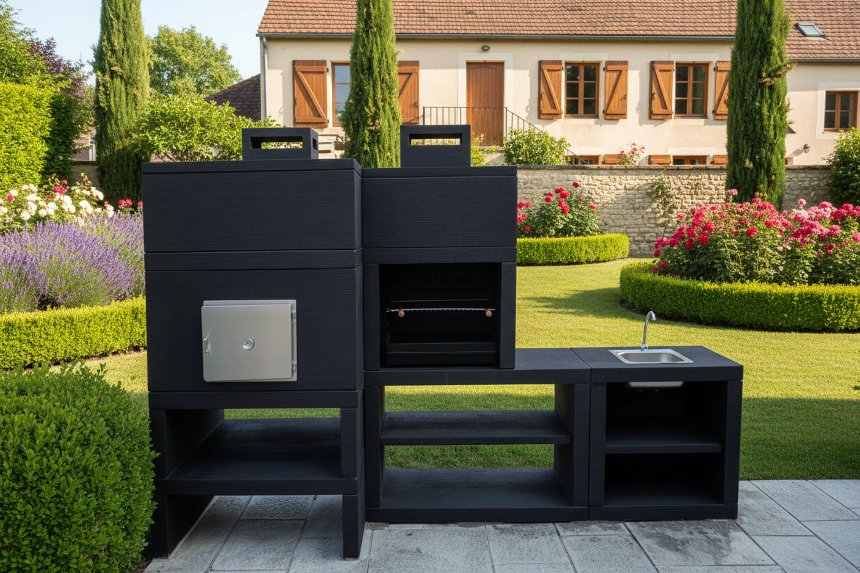 Linea 30F – Cucina da esterno modulare con forno Ø80 cm -