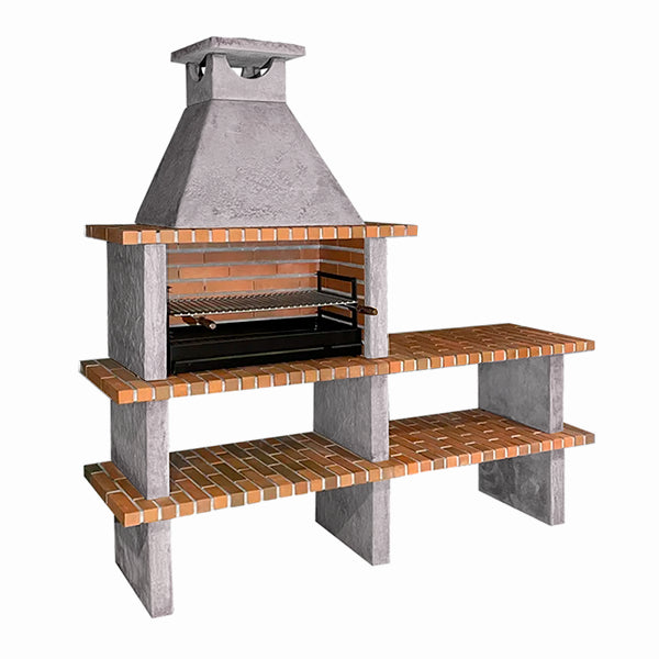 Terra 42 – Barbecue in pietra ricostituita con griglia da 80 cm e lavello a scelta