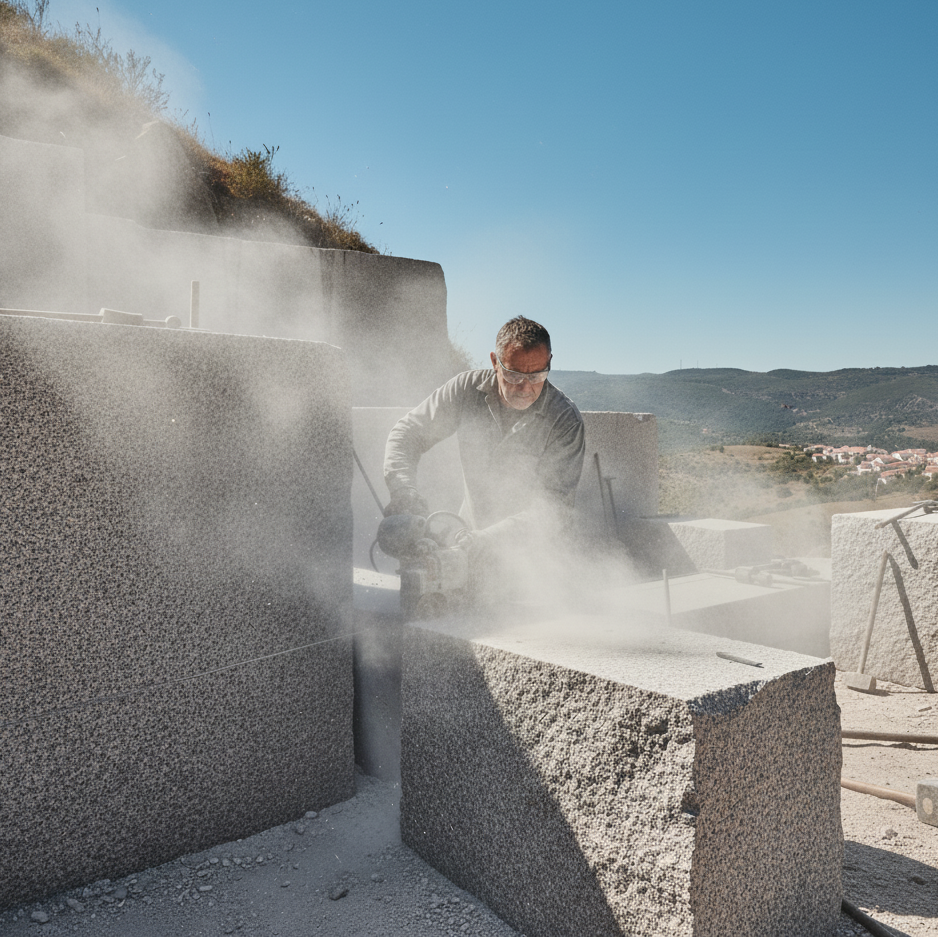 Granito 51 – Cucina da esterno moderna in granito con griglia da 70 cm e vano chiuso