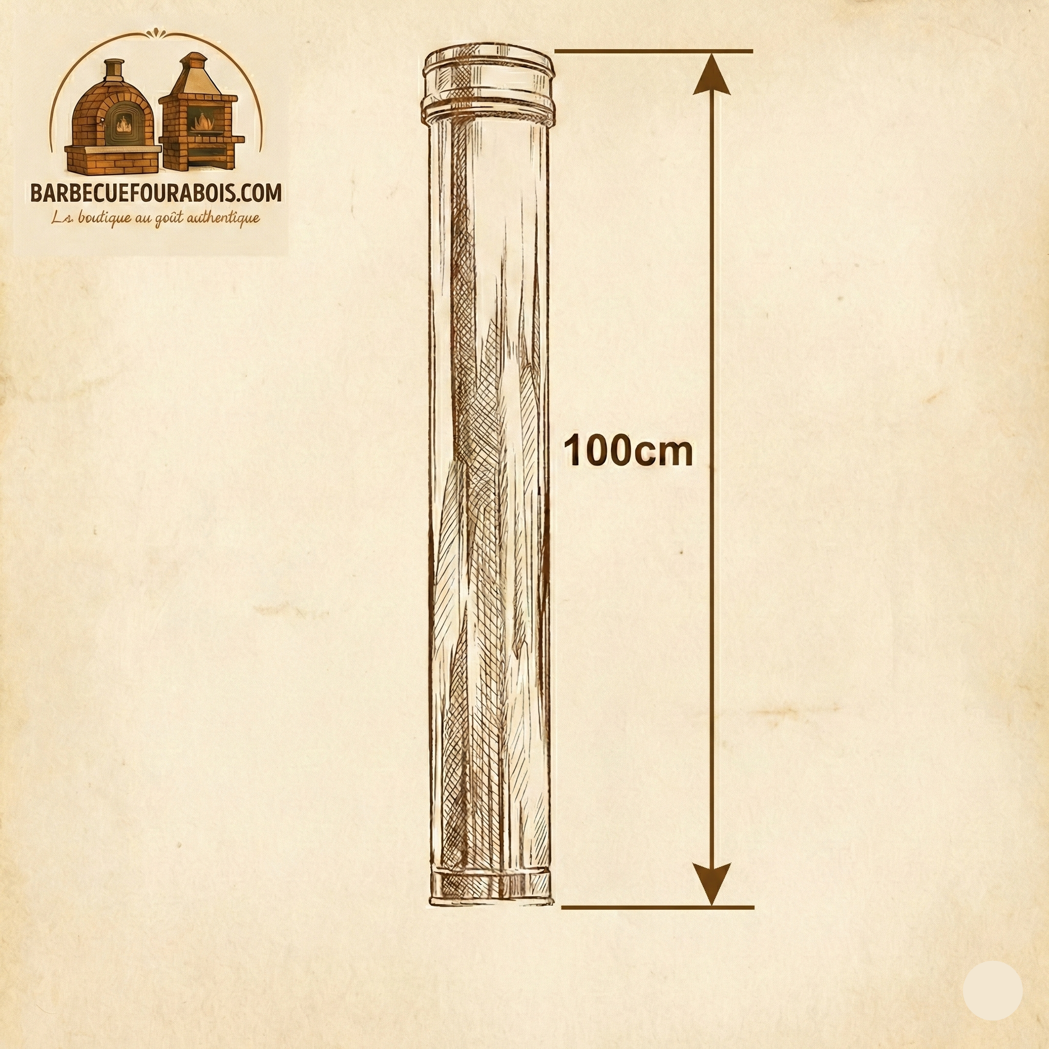 Tubo per canna fumaria in acciaio inox da 1 m – Ø140 (standard) o Ø190 (isolato) – Forno a legna